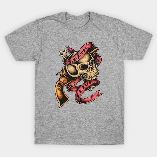Skull of Pirate Spirit : DEATH or ALIVE T-Shirt by xxxbomb